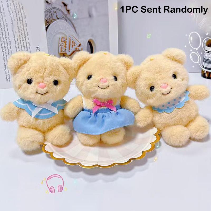 

Cute Butter Bear Doll Keychains Cute Small Bear Plush Keychain Funny Brown Bear Plush Toy Pendant Keyring For Bag Pendant рожевий