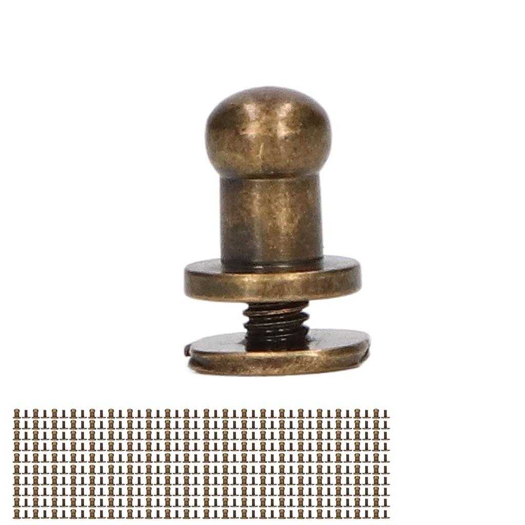 200 Sets Chicago Screws Round Head Rivets 7x5mm   Handcraft Pure Copper Round Head Rivets Leather Rivets for Handbag