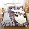 Classic School Anime Printed Bedding Kit 3PCS Duvet Cover & 2 Pillow Covers Breathable Soft Linens Anime Fan Room Ornament