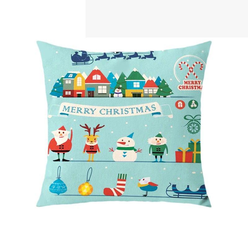 Luxurious 18'' Xmas Cotton Pillow Case Linen Cushion Cover For Merry Christmas Home Decoration