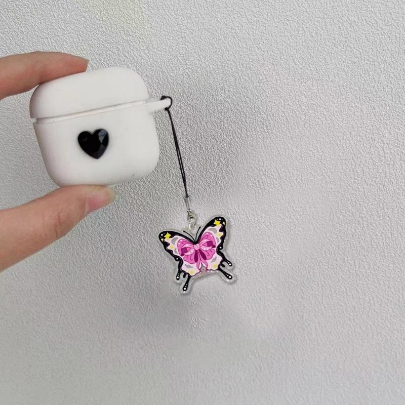 Unique Butterfly Phone Lanyard Colorful Butterfly Wristlet Keychain Bracelets for Women Girls Acrylic Animal Keyring