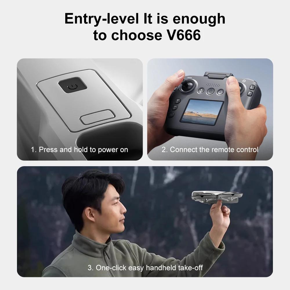 Original MINI V666 Max Drone 5.5 in Large Screen 4K Professional WIFI 5G Dron Obstacle Avoidance Brushless Altitude Headless Mode RC Quadcopter Toys