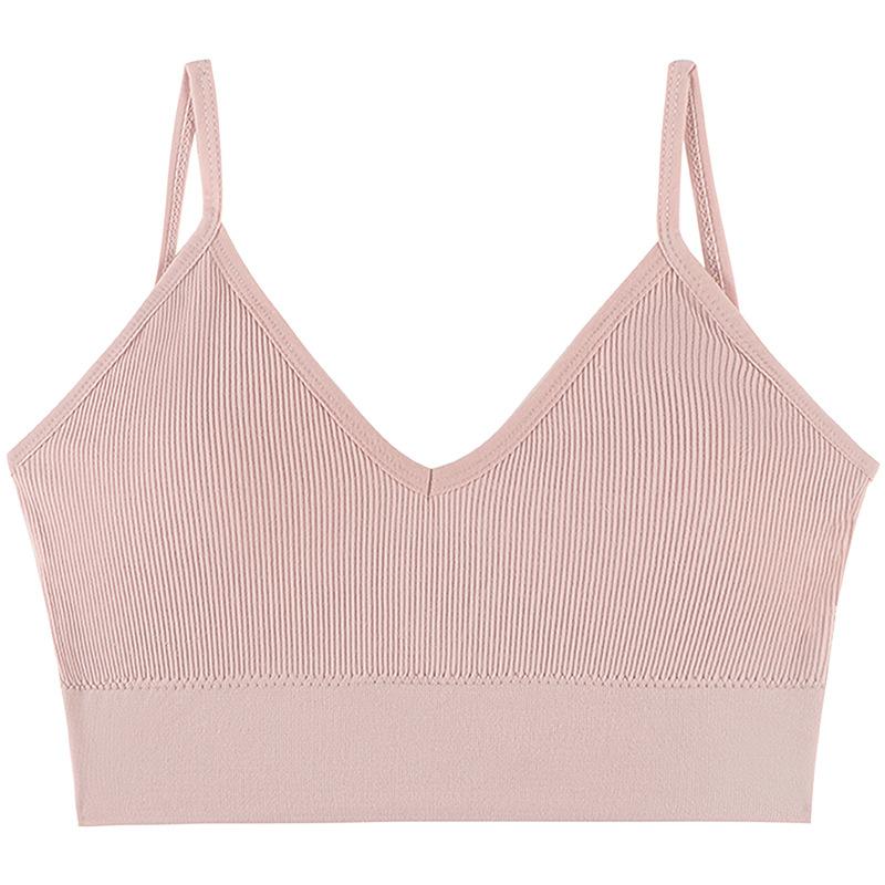 Women Seamless Deep U Backless Bralette Wireless Removable Padded Bra Breathable Crop Top