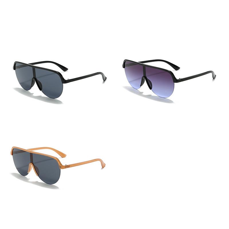 European and American new one-piece lenses trendy sunglasses women's high-end sense large frame eye protection cycling fashion sunglasses
