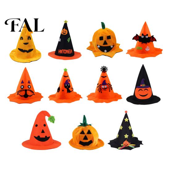 Portable Washable Holiday Hat Halloween Pumpkin for Kids Adults, Funny Plush Bulk Event Gift Supplies Witch Party Costume, Cosplay, Stage Performances
