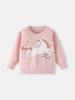 26th Season Autumn/Winter Girls' Cartoon Horse Print Round Neck Sweatshirt - Fashionable Children's Clothing