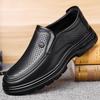 Fashion Men's Business Casual Leather Shoes Thick Sole Round Head New Designer Loafers Male Spring Summer Black Hallow Shoes Man