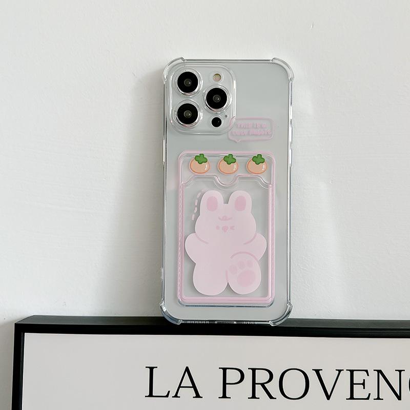 Zhitai Cartoon Rabbit Kartenetui für iPhone 13, 14 Pro und 15 Pro Max