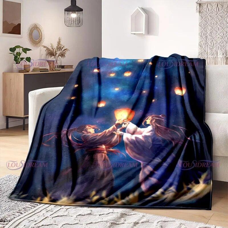 Benzi desenate Desene animate Mo Dao Zu Shi Wei Wuxian Pătură de flanel Canapea Fată Căldură Acasă Lan Wangji Pătură Cadou Personaliza lenjerie de pat femeie