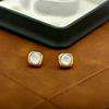 Elegant Rhombus Shell Stud Earrings - S925 Silver, Japanese-Korean Design, Everyday Luxury for Women
