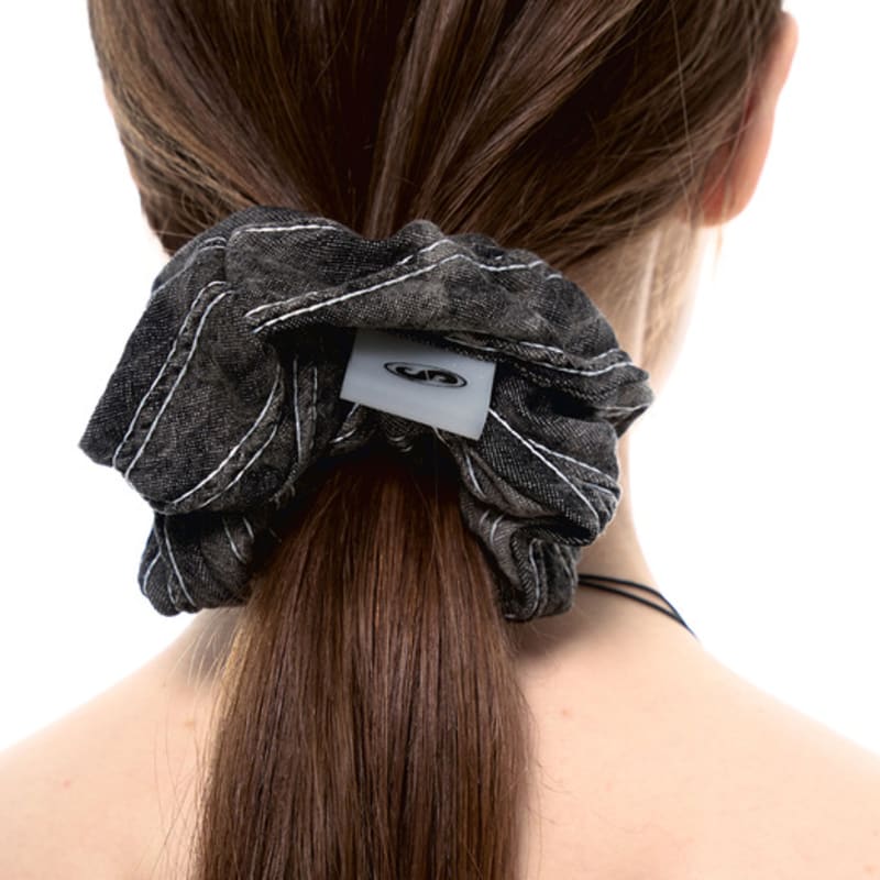 SENTIMENTS NO.445 [black] BLACK DENIM HAIR SCRUNCHY