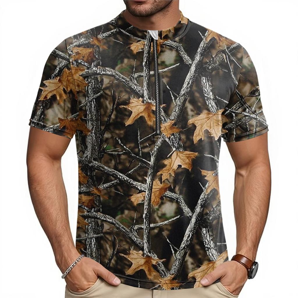 Men's Breathable Quick Dry Cycling Jersey Short Sleeve Half Zip Athletic Shirt Lightweight Performance Top for Outdoor Sports