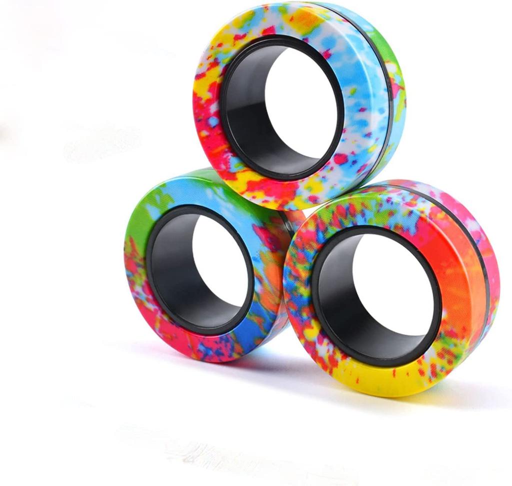 3Pcs Magnetic Rings Fidget Toy Set Adult Fidget Magnets Spinner Rings Fidget Pack Great Gift for Adults Teens Kids
