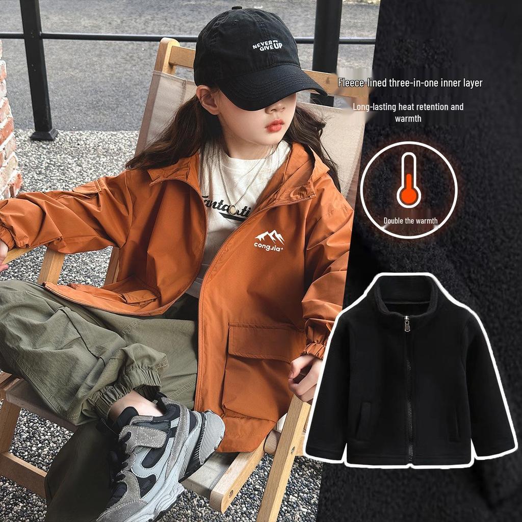 2024 Girls' Trendy Outdoor Windbreaker Jacket for Spring and Autumn