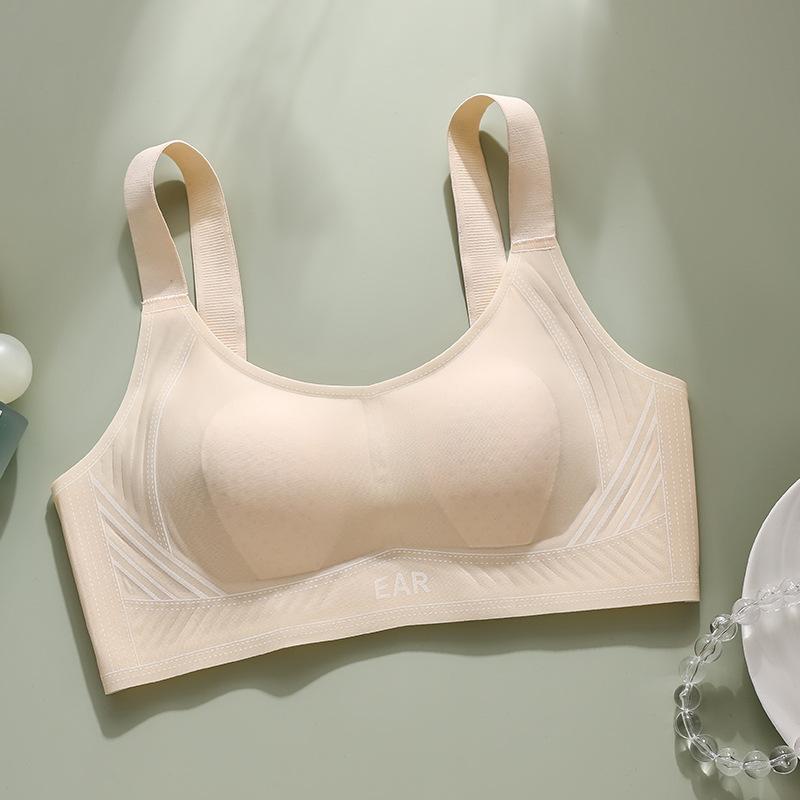 Rabbit Ears Jelly Glue Soft Support Large Size No Steel Rim Large Breast Bra Cover Gathered No Trace Breathable
