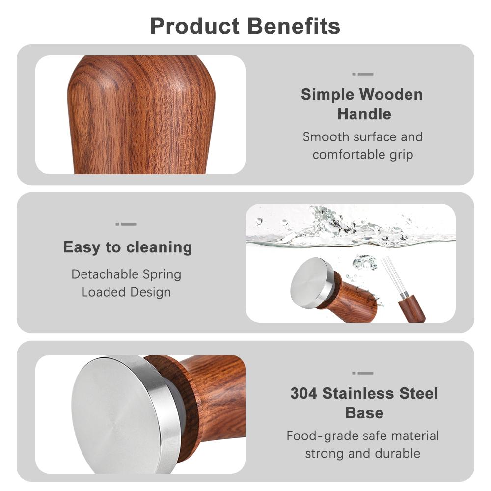 Y-Step Set Di Manomissioni Per Espresso Da 51 Mm Con Caricamento A Molla Calibrato Da 13,6 Kg, Kit Di Accessori Per Espresso Con Strumento Per Manomissione Caffè, Agitatore Per Caffè, Tappetino