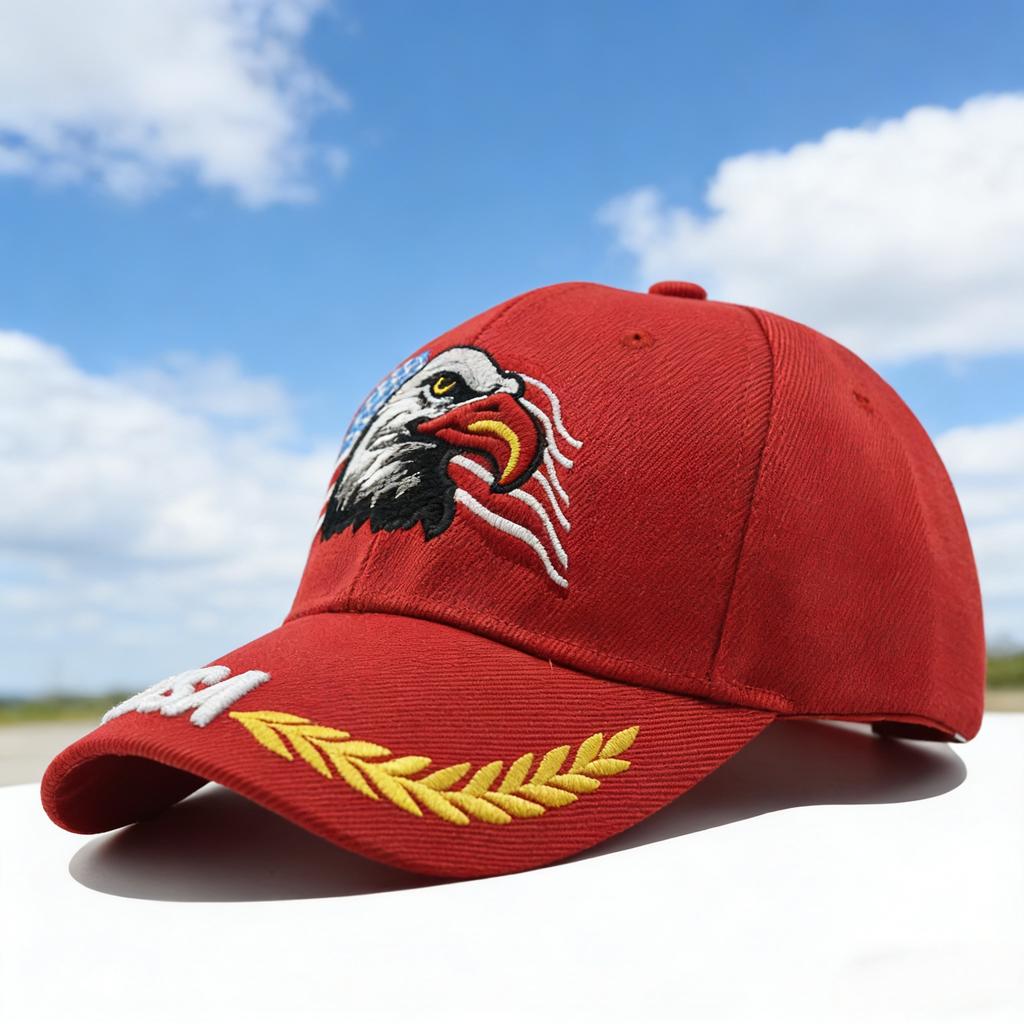 American Flag Eagle Embroidered Baseball Cap Classic Sun Protection Trucker Hat for Women Outdoor Sports Daily Wear
