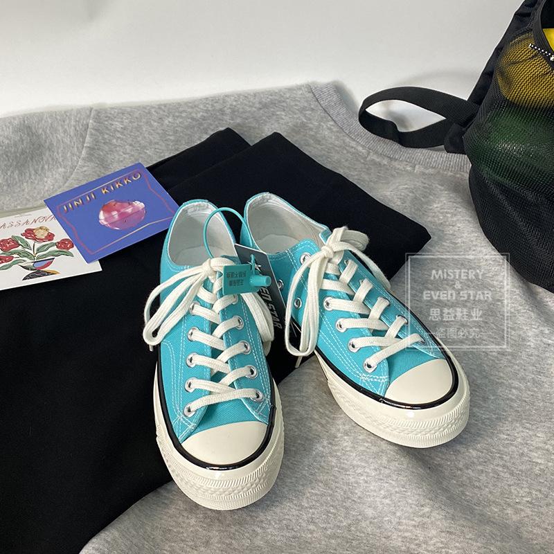 

Низкие кеды из парусины цвета Тиффани для студентов, мужские и женские парные туфли 18 44 тиффани синий