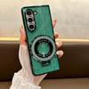 Coque de téléphone scintillante avec anneau électrolytique pour Samsung Galaxy Z Fold 6 5 4 3 Fold 6 Fold 5 Fold 4 Fold 3 Coque magnétique antichoc