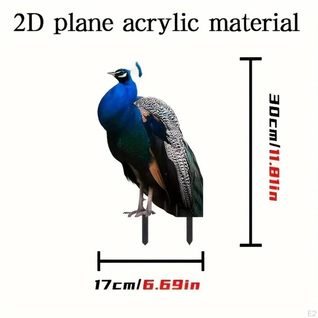 2D Peacock Plaque Flowerpot Stake Lawn Accessories Multifunctional Decorative Garden Decor