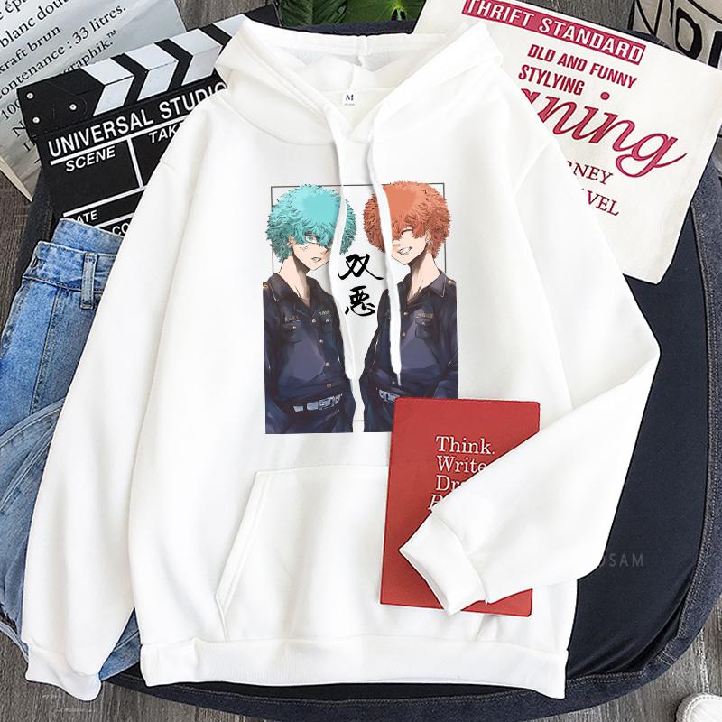 Japanese Anime Tokyo Revengers Harajuku Hoodies Manga Nahoya Kawata And Souya Kawata Twin Brothers Long Sleeve Sweatshirts