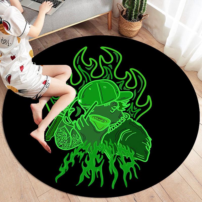 feid Round Area Rug,Carpet Rug for Living Room Bedroom Sofa Playroom Decor,Non-slip Floor Mat
