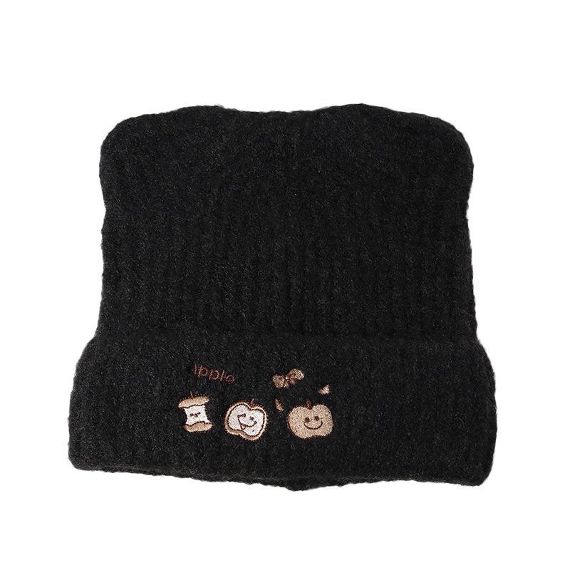 New Autumn and Winter Cute Cat Ears Hat for Women Versatile Face Showing Small Knitted Hat Ear Protection Warm Woolen Hat Trendy