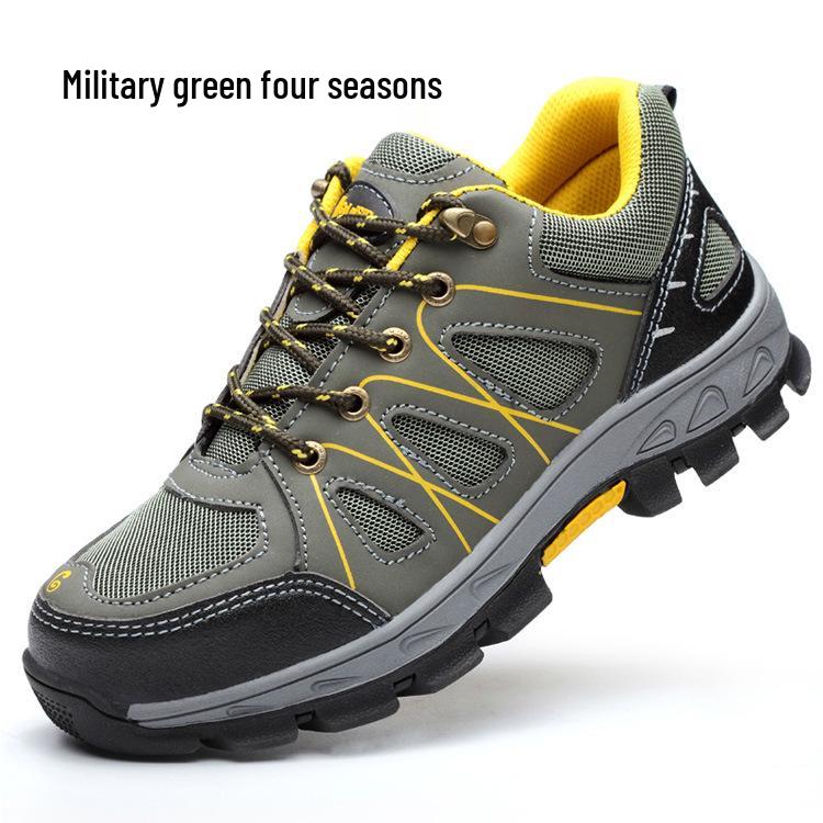 Breathable Mesh Steel Toe Safety Shoes: Fashionable, Anti-Smash, Anti-Puncture, Wear-Resistant Protective Footwear for Work.