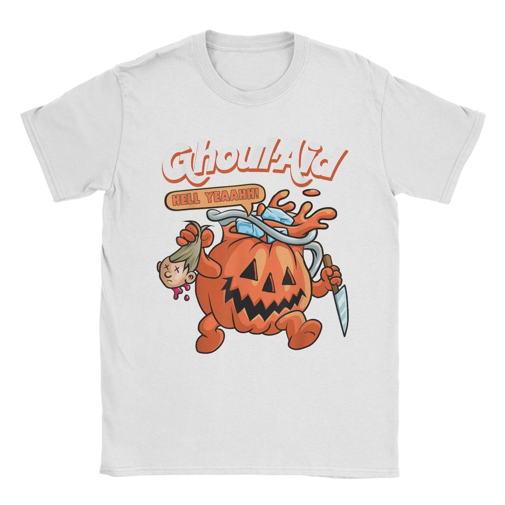 Cool Ghoul Aid Funny Ghoul Pumpkin Cute Meme Halloween T Shirt  Fashion T Shirts Short-Sleeve Tops Summer Plus Size 5XL Clothing