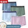 Hengyuanxiang Men's Plus Size Ice Silk Antibacterial Boxer Briefs (3-Pack)