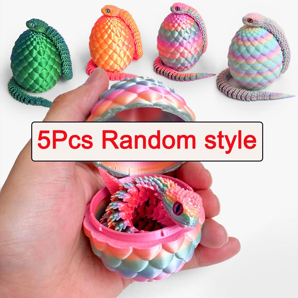 3D Printed Snake Dragon Egg Home Decoration Joint Mobility 30cm Snake Molds Craft Ornament Decompression Toys