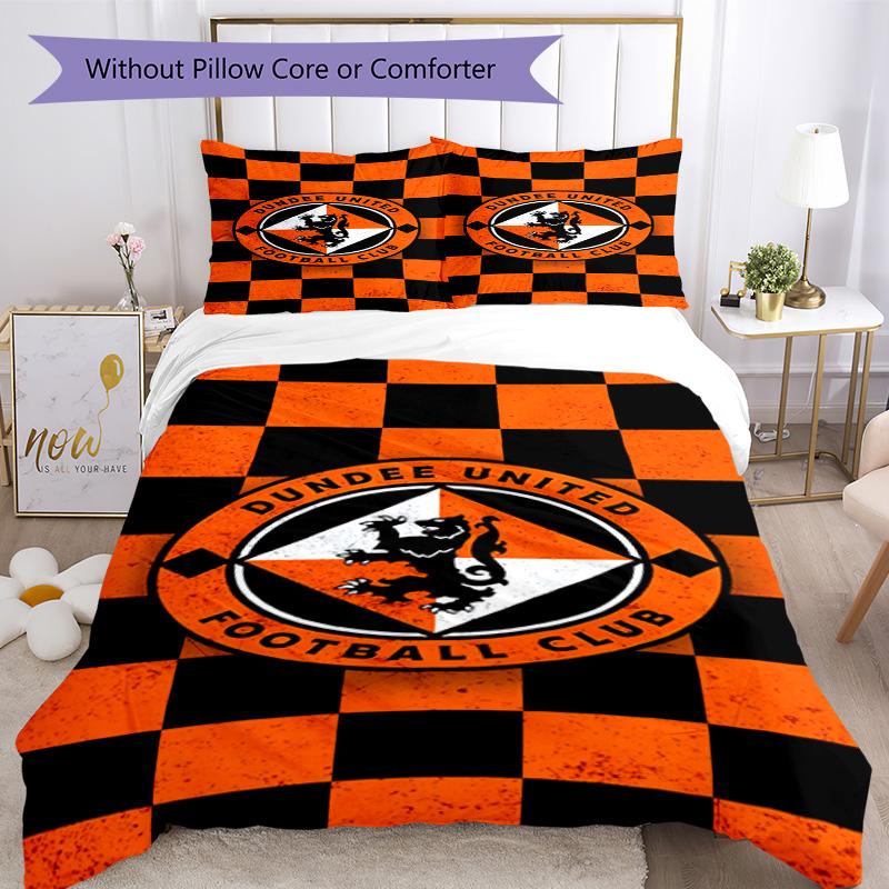 Dundee United Crest Printed Pattern Duvet Cover Set – Includes 1 Duvet Cover and 2 Matching Pillowcases Bedroom Decor Christmas Gifts