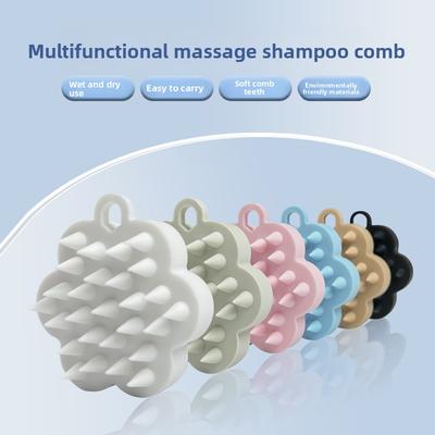 Silicone Shampoo Brush Scalp Massager Shampoo Artifact Flower Bath Brush Bath Hair Wash Comb