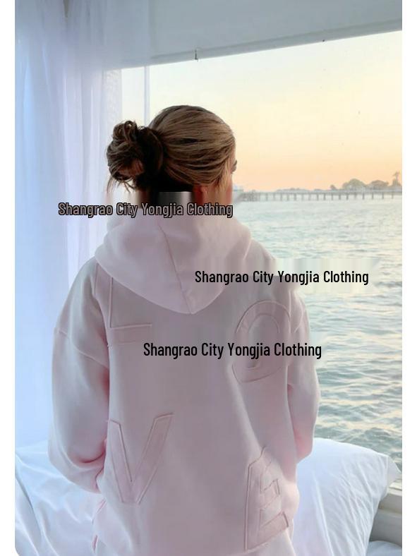 2025 Spring Autumn Fashion Printed Long Sleeve Sports Casual Hoodie L розовый