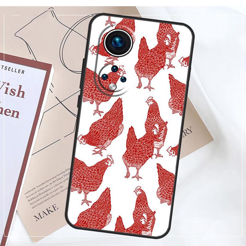 Cartoon Chicken Rooster Case For Honor Magic 8 7 5 6 Pro X9a X9b X9c X9d X8b X8c Win RT 50 70 90 200 400 Pro Cover