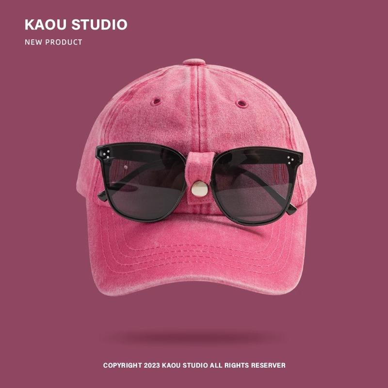 New Cat Ears Sunglasses Baseball Cap Y2K Cotton Washed Pilot Snapback Caps Gorras Women And Men Outdoor Sunshade Sun Hats Unisex