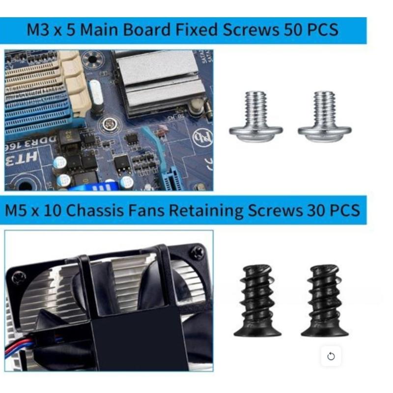 380 Stück Sortierte Schrauben für Laptop & Desktop, Wesentliches PC-Schrauben-Set für Professionelle PC-Wartung & Festplatten-Einrichtungen