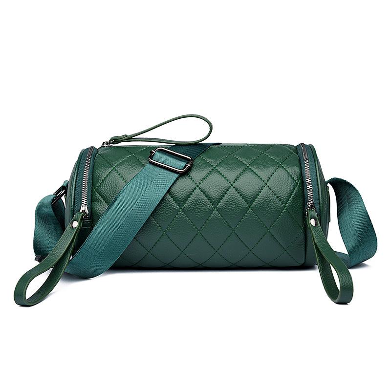 Spring and Summer New High-end Diamond Grid Crossbody Bag, Women's Versatile Single Shoulder Crossbody Cylindrical Bag, Pillow Bag