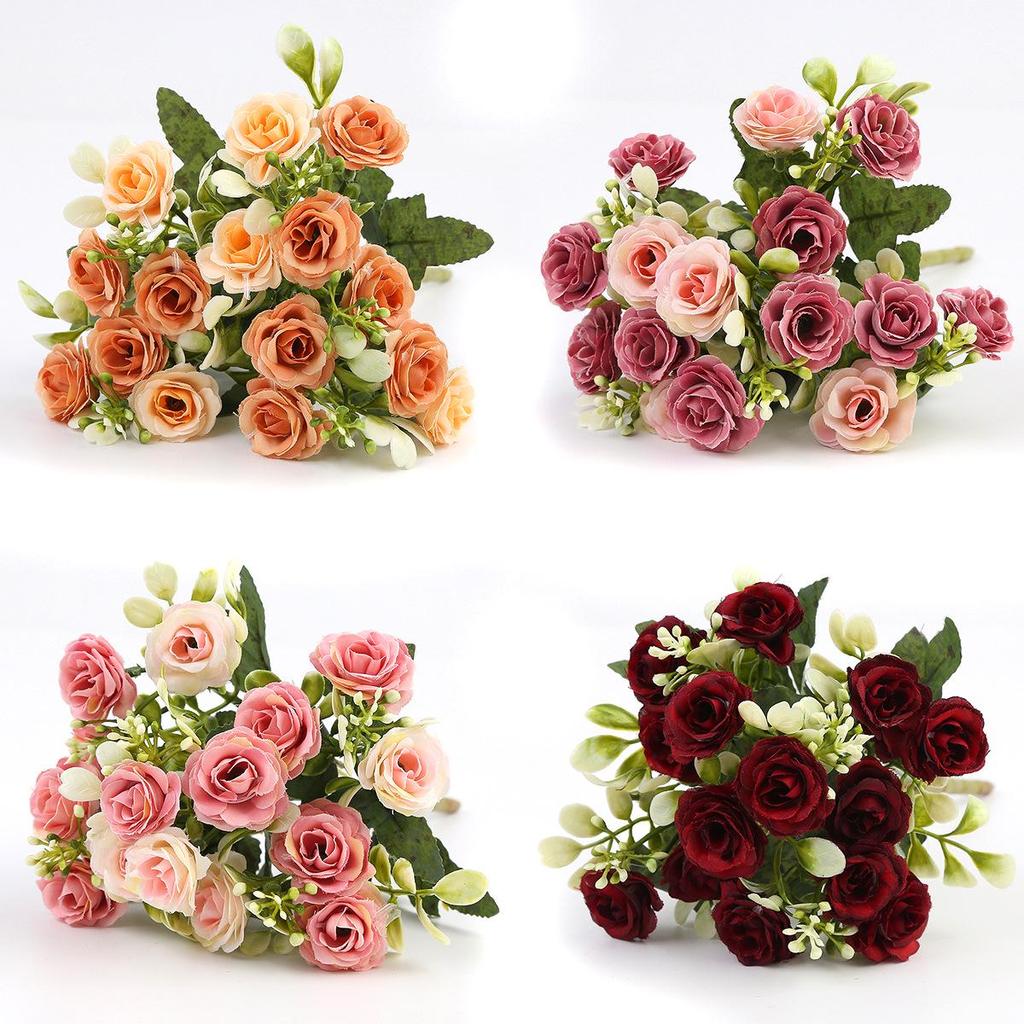 Nordic Style Silk Roses: 15-Head Artificial Floral Art for Home Decoration and Indoor Display