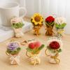 Crochet Flowers Bouquet Keychain Hanging Pendant Mini Bouquet Pendent Knitted Flowers Bouquet