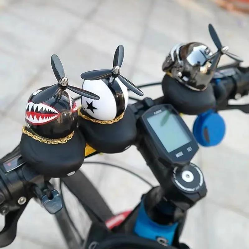 Bicycle Small Yellow Duck Motorcycle Decoration Airscrew Helmet Standing Duck Broken Wind Ducky For Bicycle Motor Riding Cycling