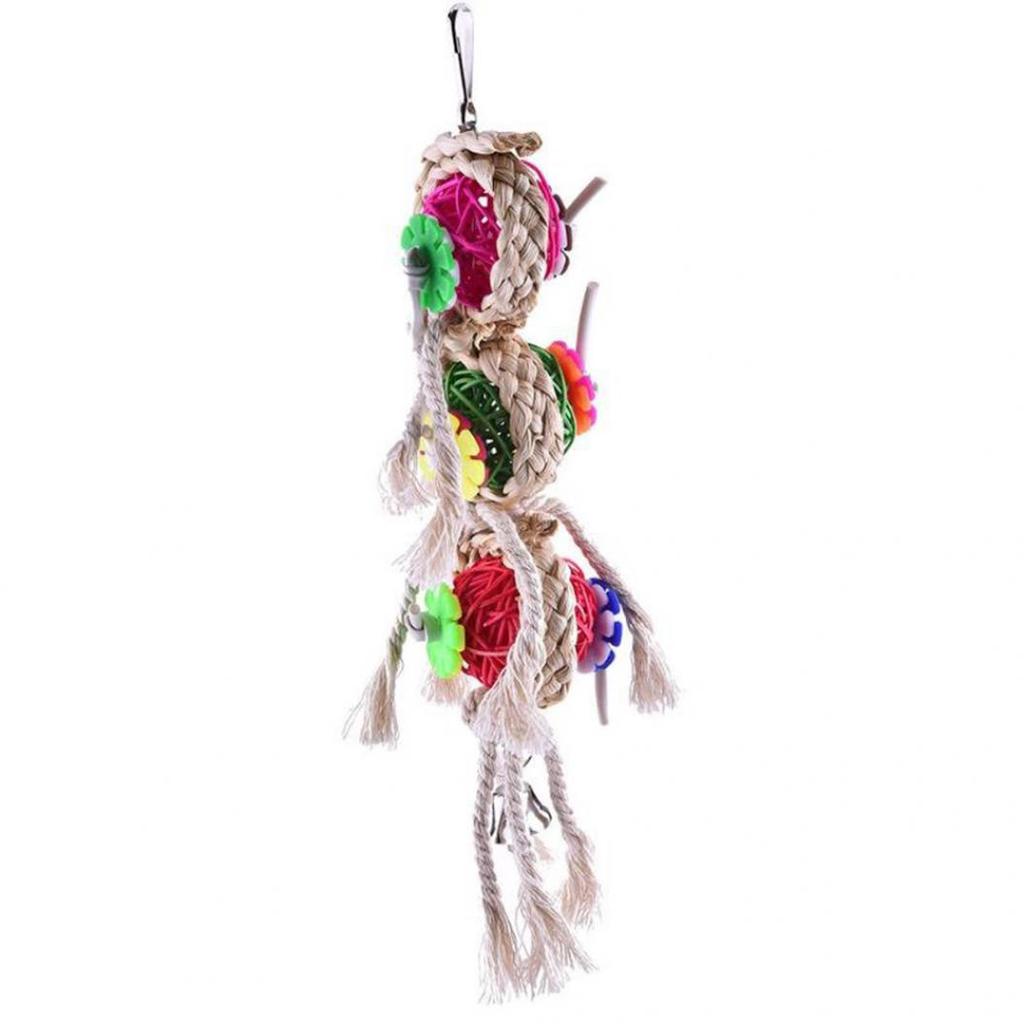 Parrot Cockatiel Parakeet Pet Bird Cage Bites Climb Chewing Swing Hanging Toy