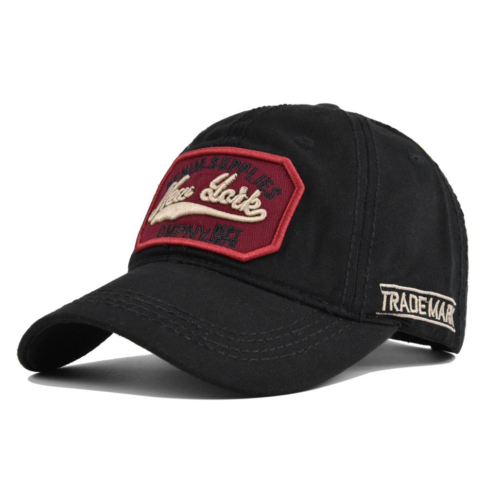 

Baseball Tongue Duck Cap Cotton Embroidered Ethnic Vintage Washed Hat Sunshade чорний