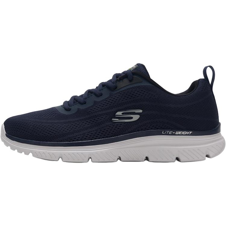Skechers Memory Foam Men Blue Low Top Casual Shoes Comfort Cushion Anti Slip Wear Resistant Breathable Fit Lightweight 8790345-NVY 39.5