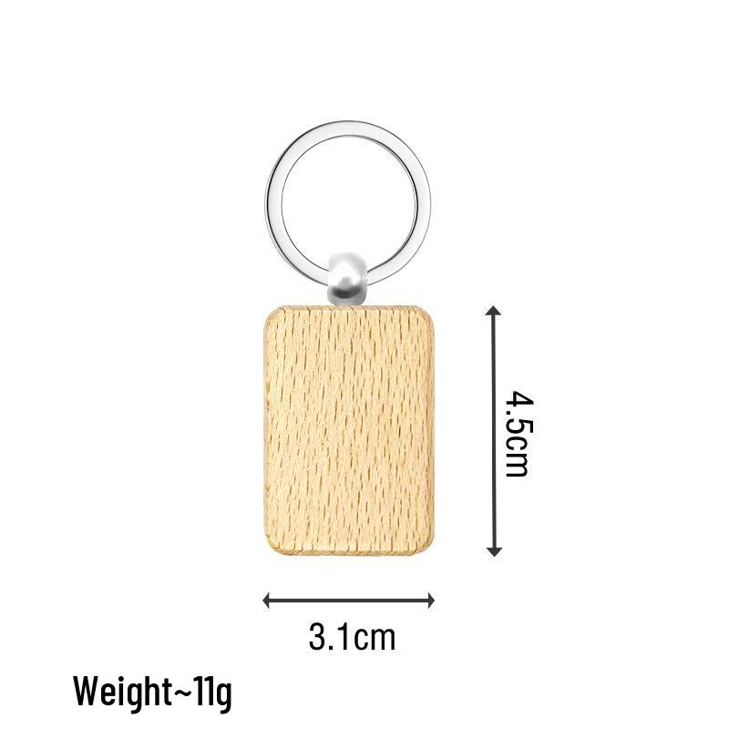 Beech Wood Keychain: Custom Laser-Engraved Key Tag Gift