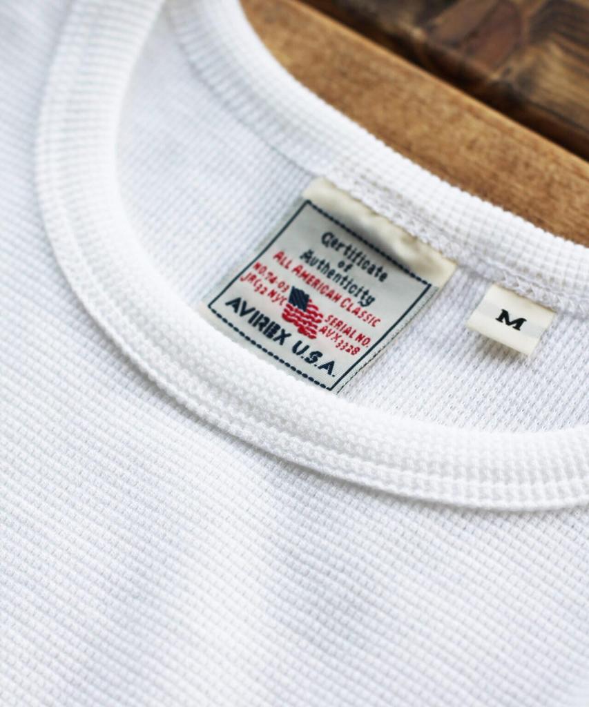 AVIREX DAILY MINI WAFFLE CREW NECK T-SHIRT 6143150 XL White