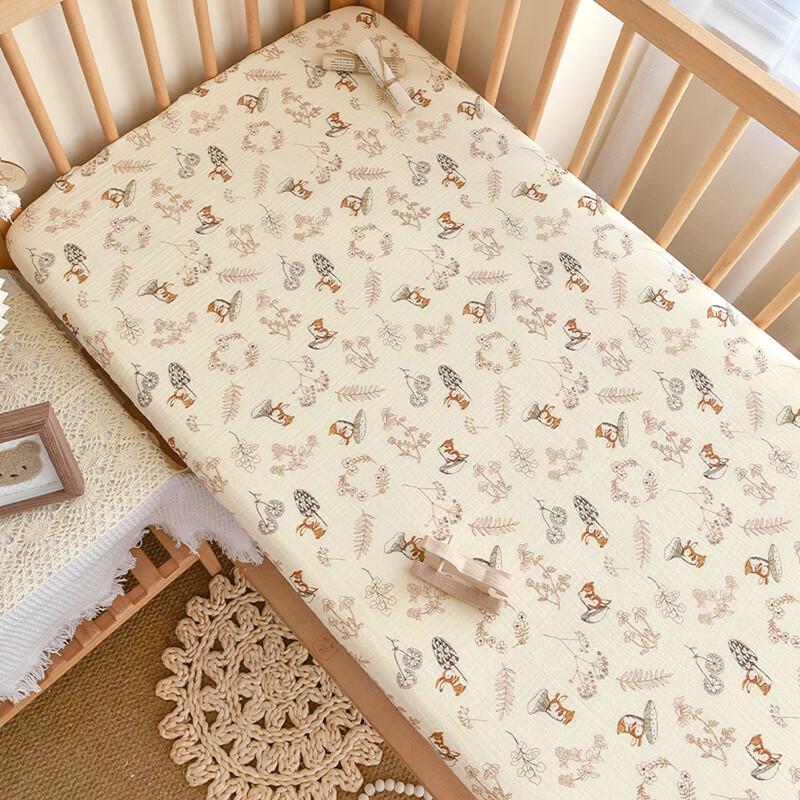 UKKNZZ Gauze Crib Mattress Fitted Sheet