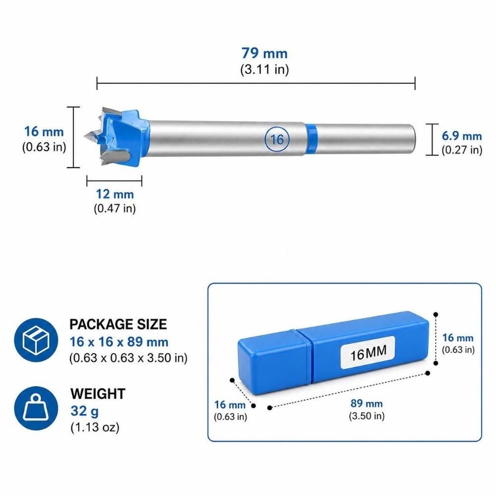 16mm (5/8 Inch) Diameter Wood Hole Saw Auger Opener Hinge Hole Drilling Bit  Hinge Installation