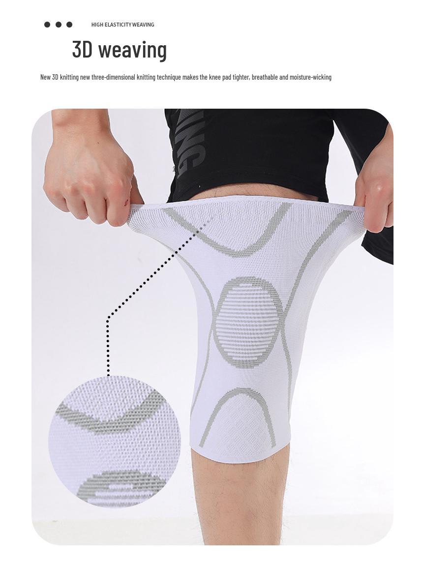 

Basketball Fitness Knee Pads: Breathable, Anti-Slip Support for Cycling & Sports M (for 50-65kg) белый