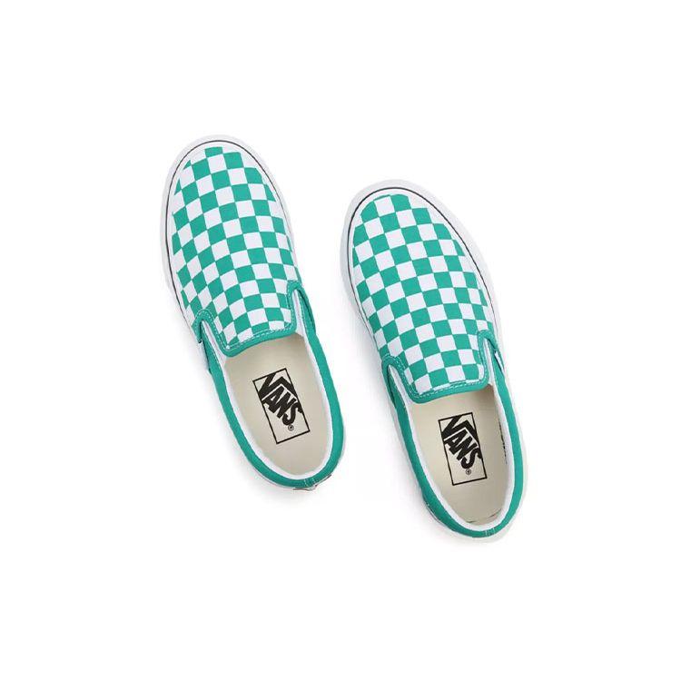 Vans Slip-On Series Checkerboard Casual Low-Top Skate Shoes Unisex Sneaker Green White VN0A5JMHB00